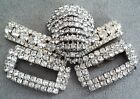 5 Vintage Rhinestone Shoe Clips Two   Pairs Musi   Single - Bar Square Waterfall