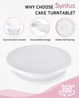 Syntus 65 Pcs Cake Decorating Kit With Stand Turntable  White 