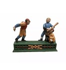 1950 s Vintage Cast Iron Home Town Battery Mechanical Bank- Baseball Works  