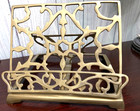Vintage Ornate Brass Metal Book Music Easel Bible Stand Holder Display Foldable