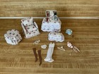 Vintage Pitty Pat Miniatures Dollhouse Bedroom Vanity W  Chair   Table   Extras
