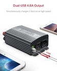 Bestek 500w Power Inverter  12v To 110v Converter With 4 8a Dual Usb Car Charger