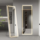 Full Length Mirror - 3 Color Led Light   Dimming  3 Mount Options With Stand