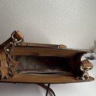 Michael Kors Brown Monogram Small Satchel Top Handle Zip Detachable Strap