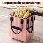 Rolling Grocery Tote Bag Large Capacity Shopping Cart With Wheels Travel