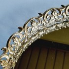 Vintage Perfume Vanity Mirrored Tray Ornate Metal Gold Filigree 13  Oval Mcm