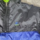 Vtg Starter Jacket Junior Boys Small Sz 8 Black Blue Full Zip Hooded Windbreaker