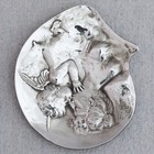 Antique Russian 91 Sterling Silver Cupids Kiss Change Dish Pin Jewelry Ring Tray