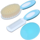 Baby Hair Brush  silicone Baby Cradle Cap Brush Set  For Newborns   Toddlers-   