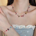 Colorful Square Geometric Necklace Bracelet Earring Set