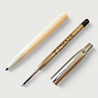 Vintage Parker Jotter   White   Brass Threads   Pre-1981   Recessed Top Logo