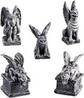Set Of 5 Handcrafted Gargoyle Figurines - Perfect For Elegant Halloween Decor