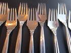 1 one  Georg Jensen Acorn Sterling Flatware True 4-tine Salad Fork-6 5 8  mint