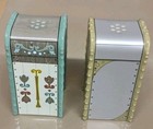 Disneyland Ceramic Trash Cans Salt   Pepper Shakers  Matterhorn   Tomorrowland 