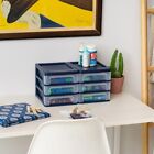 Small 3 Drawer Countertop Organizer  2 Pack - Navy Blue