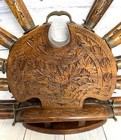 Vintage Hand Carved Wood Brass Stainless Steel 20 Piece Carving Knife Set