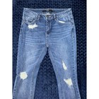 Harper Distressed Jeans Ripped Frayed Hem High Rise Denim Blue Size 28