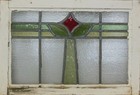 Midsize Old English Leaded Stained Glass Window 26  X 18 