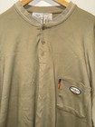 Rasco Fr Flame Resistant Henley Shirt 4xl Khaki Cat 2 Atpv 10 Long Sleeve H 23