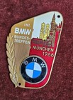 Vintage Enamel Automobile Radiator Car Badge   Bmw Rally Munich Bavaria 1966