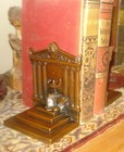 Vtg Pair Bookends Bronzed Spelter Art Deco Book Stack On Steps To Columns Wb 640