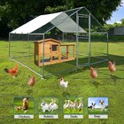 10x10 Ft Outdoor Metal Chiken Dog Run Cage Animal Kennel Pet House Fence Playpen