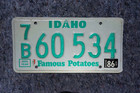 1986 Idaho Famous Potatoes License Plate