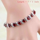 Magnificent 4 Pc 925 Sterling Silver Water Drop Red Jewelry Set