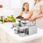 Double Head Oil Press Machine Stainless Steel Oil Extractor Hot   Cold Oil Press