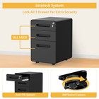 Taus 3-drawer Lockable Steel Rolling File Cabinet Office Furniture Organizer