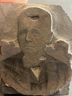 Antique Letterpress Printer   s Block Portrait Man W  Goatee Metal On Wood 19thc