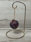 Handblown Glass Friendship Witches Ball Ornament 2 25  Pink Maroon Blue W  Stand