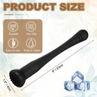 Cocktail Muddler  9 Inch Pp Drink Muddler  Black  thin 