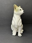 Vintage Porcelain White Sitting Cat Kitty Kitten Figurine 3 25 