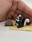 Vintage George Good Miniature Skunk Figurine Adorable Trinket On Card
