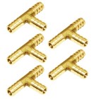 Brass 1 4  Barb Tee Fittings T-shaped 3 Ways Union 1 4  Hose Pipe Fitting For   