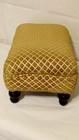 Rare Vintage Antique Upholstered Fabric Footstool Ottoman 15x9x9 4 Leg Clean Euc