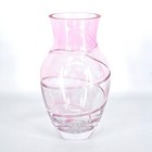 Teleflora Etched Light Pink Glass Vase 8in Floral Swirl Fairy Whimsy Boho Decor