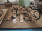 Small Corked Glass Vials Lot W  Assorted Crystals   Stones