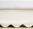 Pottery Barn Kids White Scalloped Crib Skirt Cotton Linen Blend Nwt
