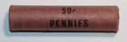 1967 Lincoln Cent Original Bank Tight Wrapped Roll Obw Penny Roll