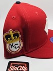 Ebbets Field Flannels Kansas City Monarchs Hat Negro League Red Fitted Sz 7 5 8