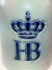 Old Antique German Hofbrau Haus 0 5l Pewter Lidded Beer Stein Vtg Stoneware