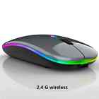 2 4ghz Wireless Optical Mouse Usb Rechargeable Rgb Cordless Mice For Pc Laptop