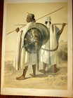 Original 1851 Chromolithograph Abyssinian Warriors-oriental Album Valley Of Nile