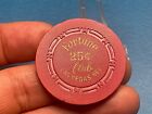   25      -fortune Club         las Vegas  Nevada Casino  Chip        Rare Red Color          z   1415