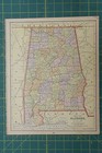 Alabama Mississippi Vintage Original Antique 1892 Popular World Atlas Map Lot