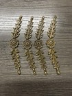 4 Vintage Solid Brass Hollywood Regency Cabinet  Decorative Face Plates Mcm  57