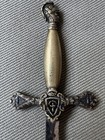 Miniature 10  Fraternal Stainless Sword With Bronze Scabbard - Made In Germany