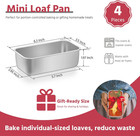Mini Loaf Pan Set Of 4  Small Stainless Steel Bread Baking Pans For Oven  6 3 X